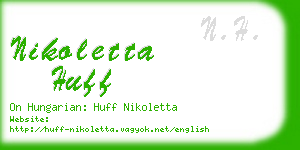 nikoletta huff business card